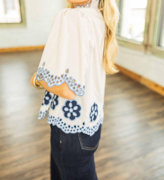 Entro - Women's Raegan Floral Embroidery Top