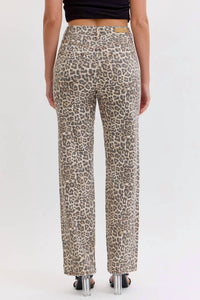 CELLO High Rise Dad Jean in leopard - women's jeans - alternate view