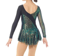 Mondor - Shimmer Sparkle Asymmetrical Long Sleeve Skate Dress