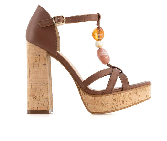 Andrea - Women's High Heel Sandals With Ornamental Stones