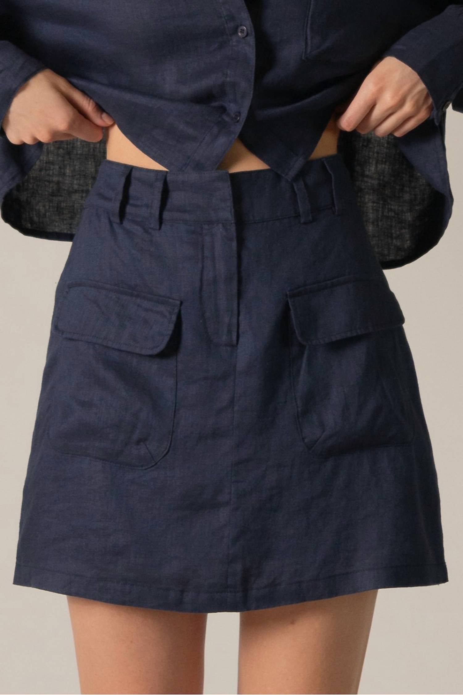 P.Cill - Linen Cargo Skirt