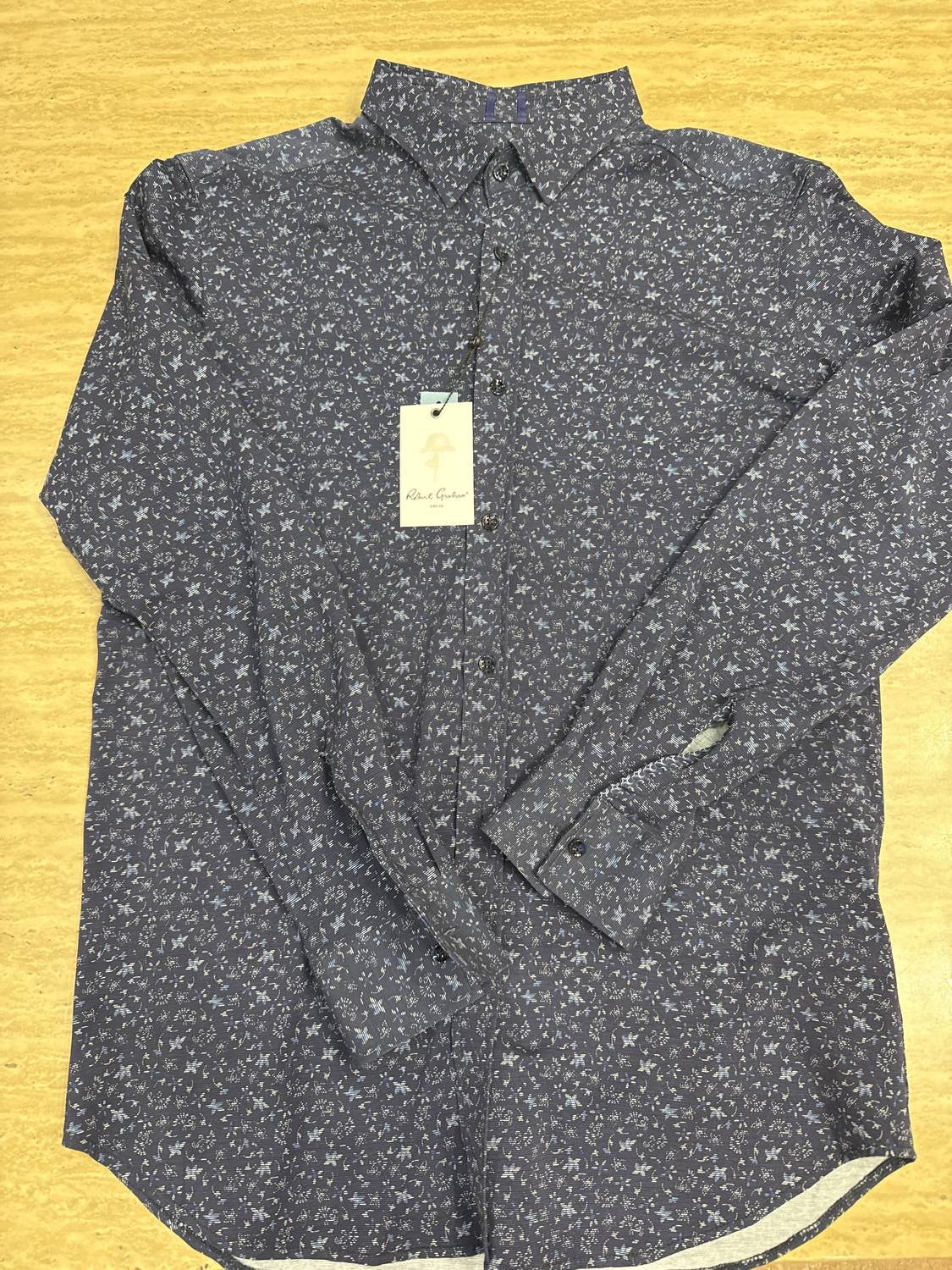 Robert Graham Women's Schneider Long Sleeve Shirt in navy blue - women's shirt