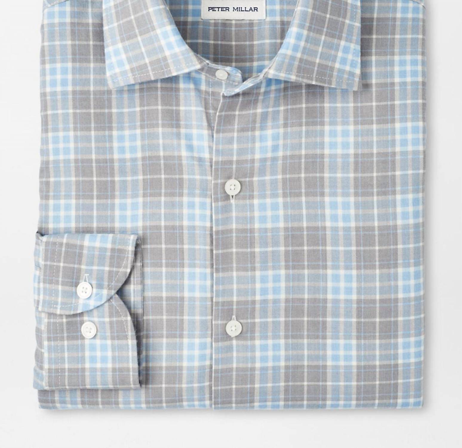 PETER MILLAR Big Bear Performance Flannel Shirt in gale grey - men's shirt - view 4