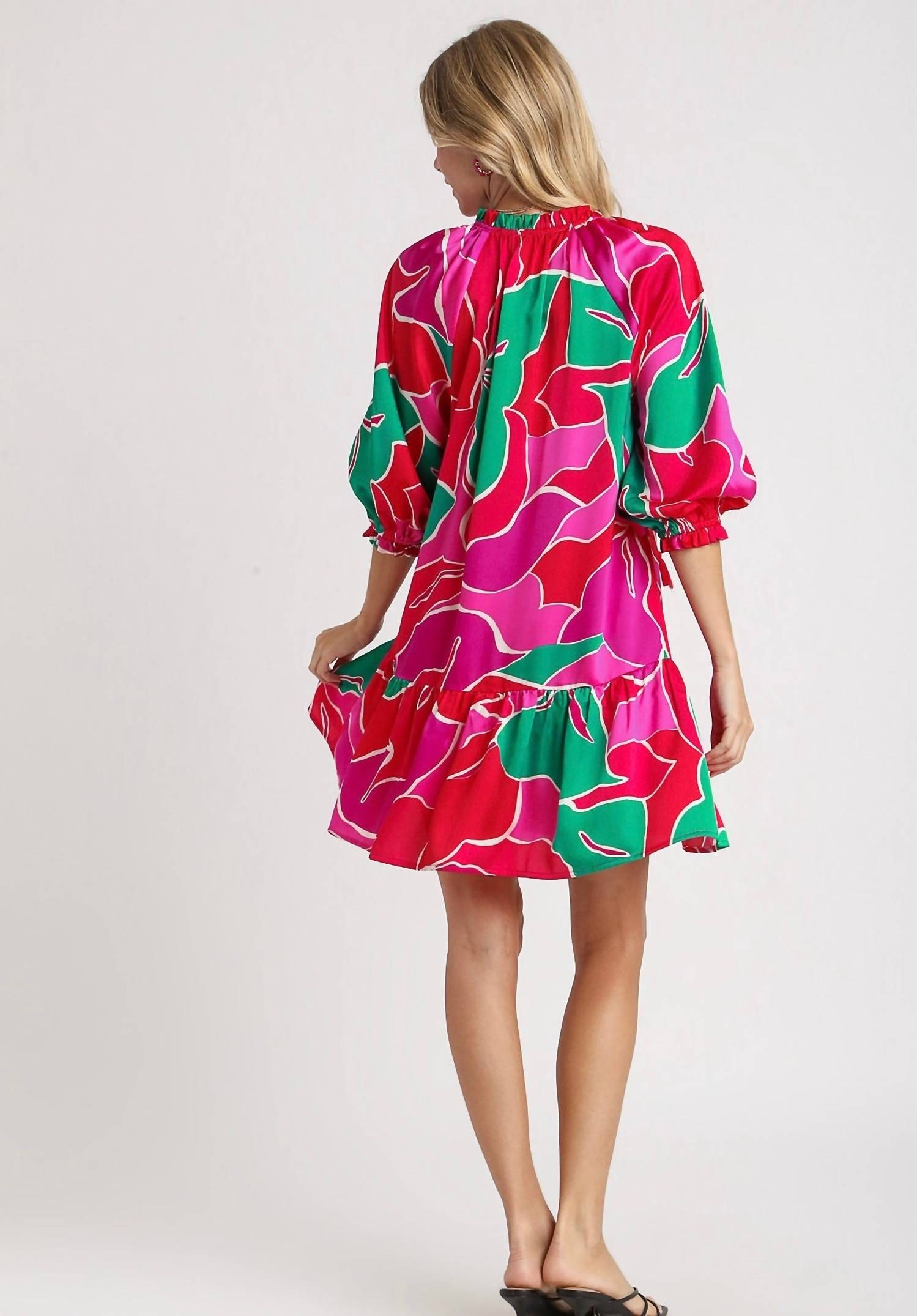 Umgee - Color Snap Printed Dress