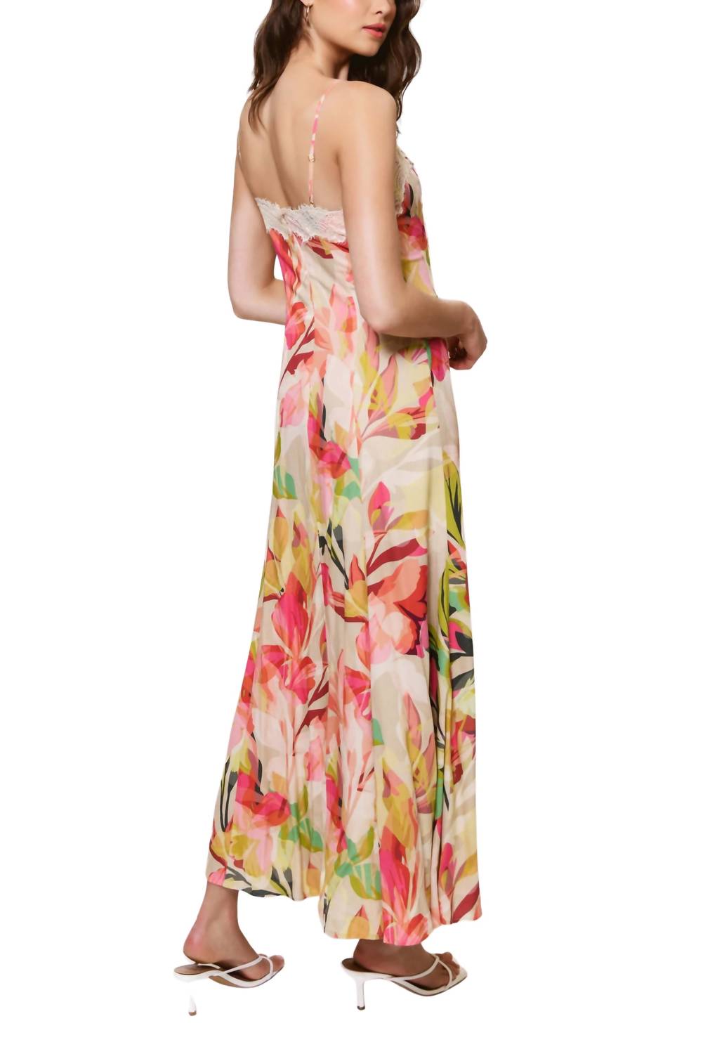 Hutch - Women's Zipper Closure Cami Side Slit A-line Maxi Dress