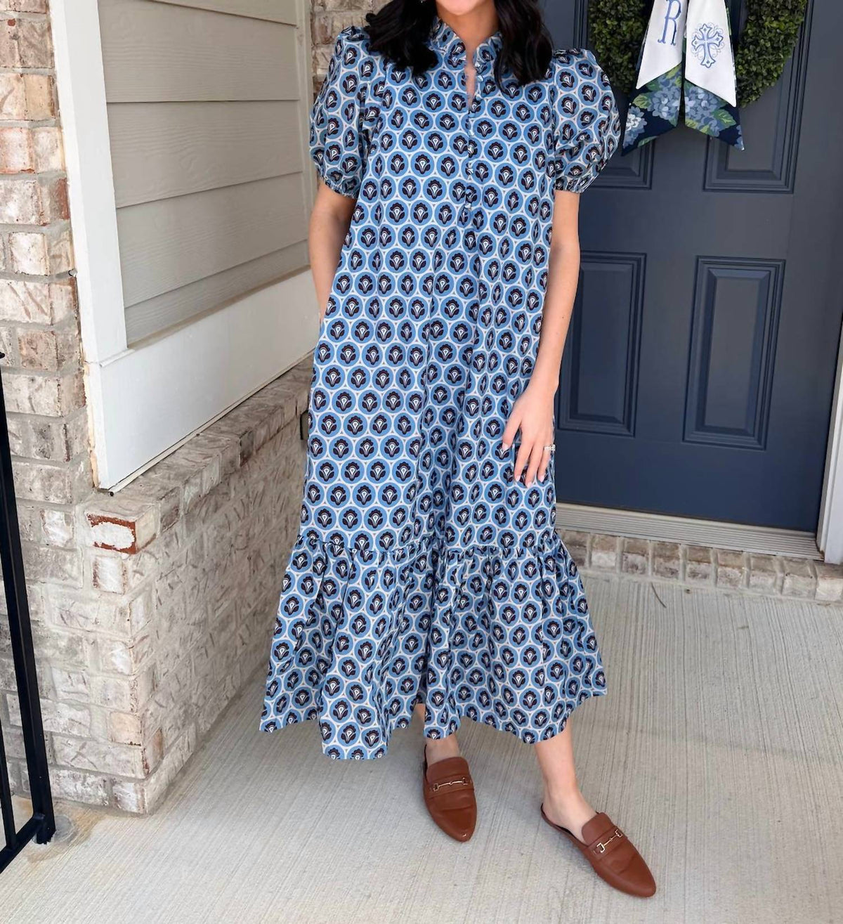 Entro - Midi Puff Sleeve Dress