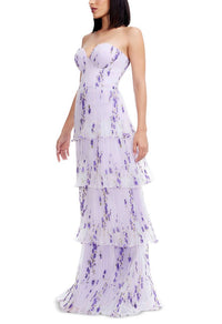Dress The Population - Layana Ruffle Strapless Gown