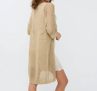 Esqualo - Glenny Long Open Knit Cardigan