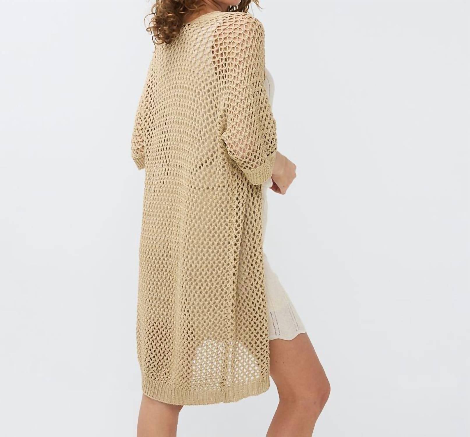 Esqualo - Glenny Long Open Knit Cardigan