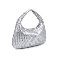 Urban Expressions Women's Adela Woven Hobo Bag in silver - women's bag - detail view