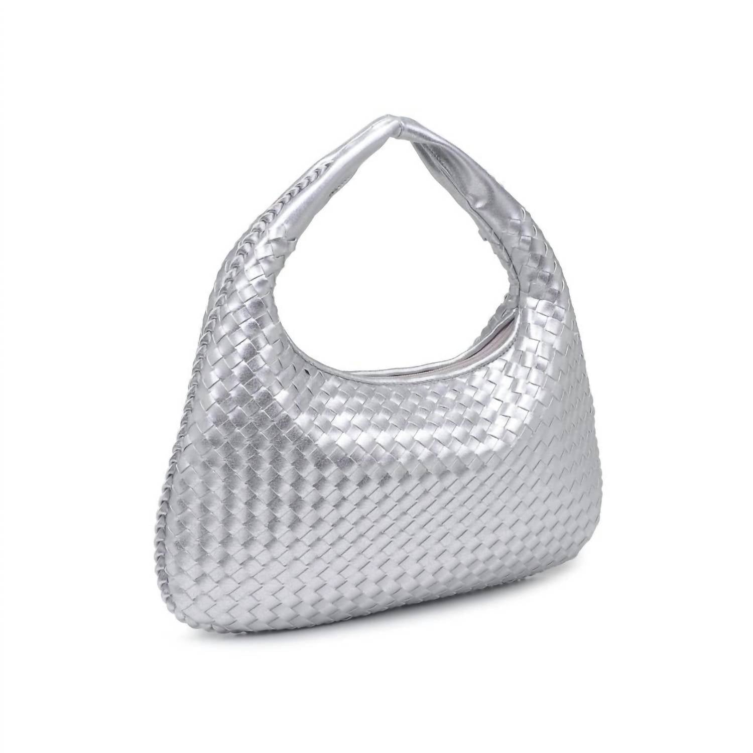 Urban Expressions Women's Adela Woven Hobo Bag in silver - women's bag - detail view