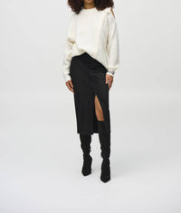 Joseph Ribkoff - Classic Denim Pencil Skirt With Rhinestones