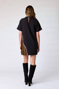 Crosby by Mollie Burch Graham Mini Dress in black ink spots - women's dress - detail view