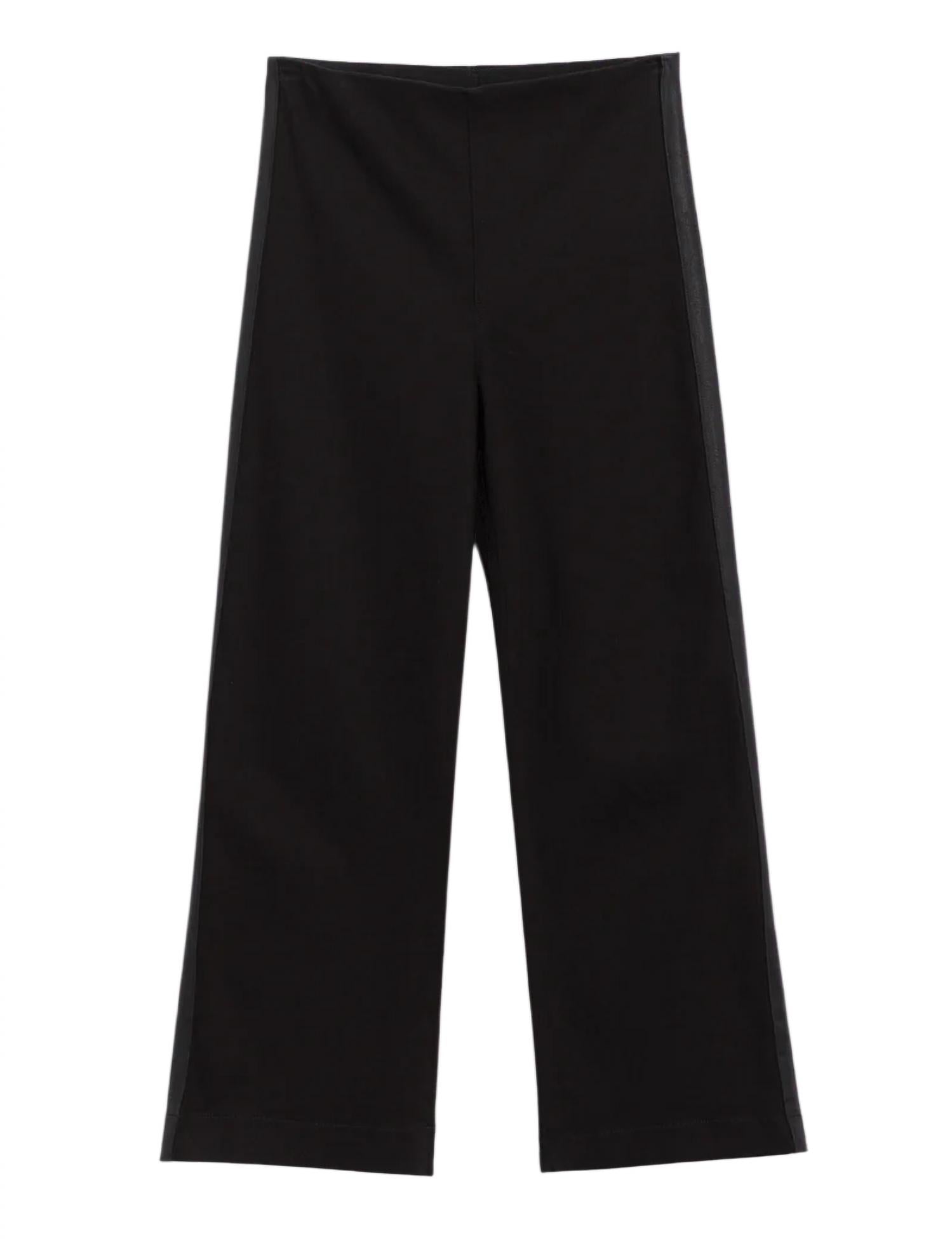Frank & Eileen Westport Illusion Wide-leg Pull-on Jeans in black tuxedo - women's jeans - view 5