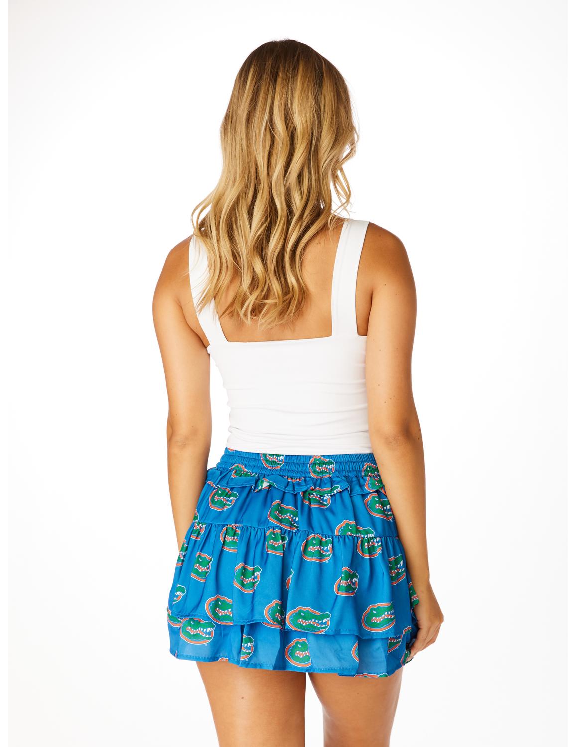 STEWART SIMMONS Gator Tiered Skort in blue - women's shorts - detail view