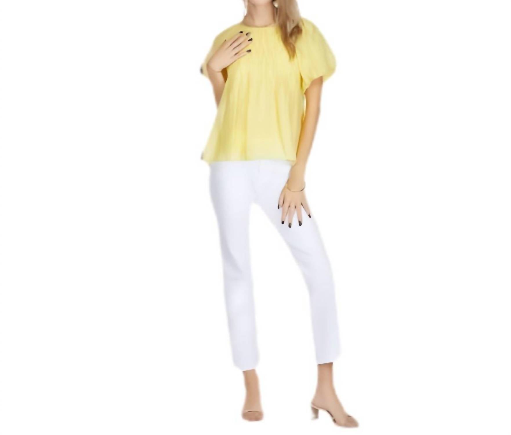Joy Joy - Mocked Yoke Short Sleeve Top