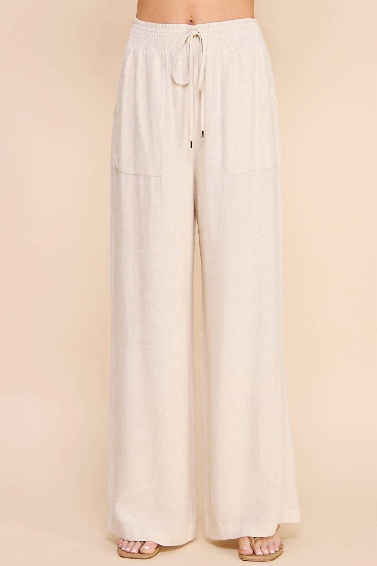 Allie Rose - Soft Linen Wide Leg Pants