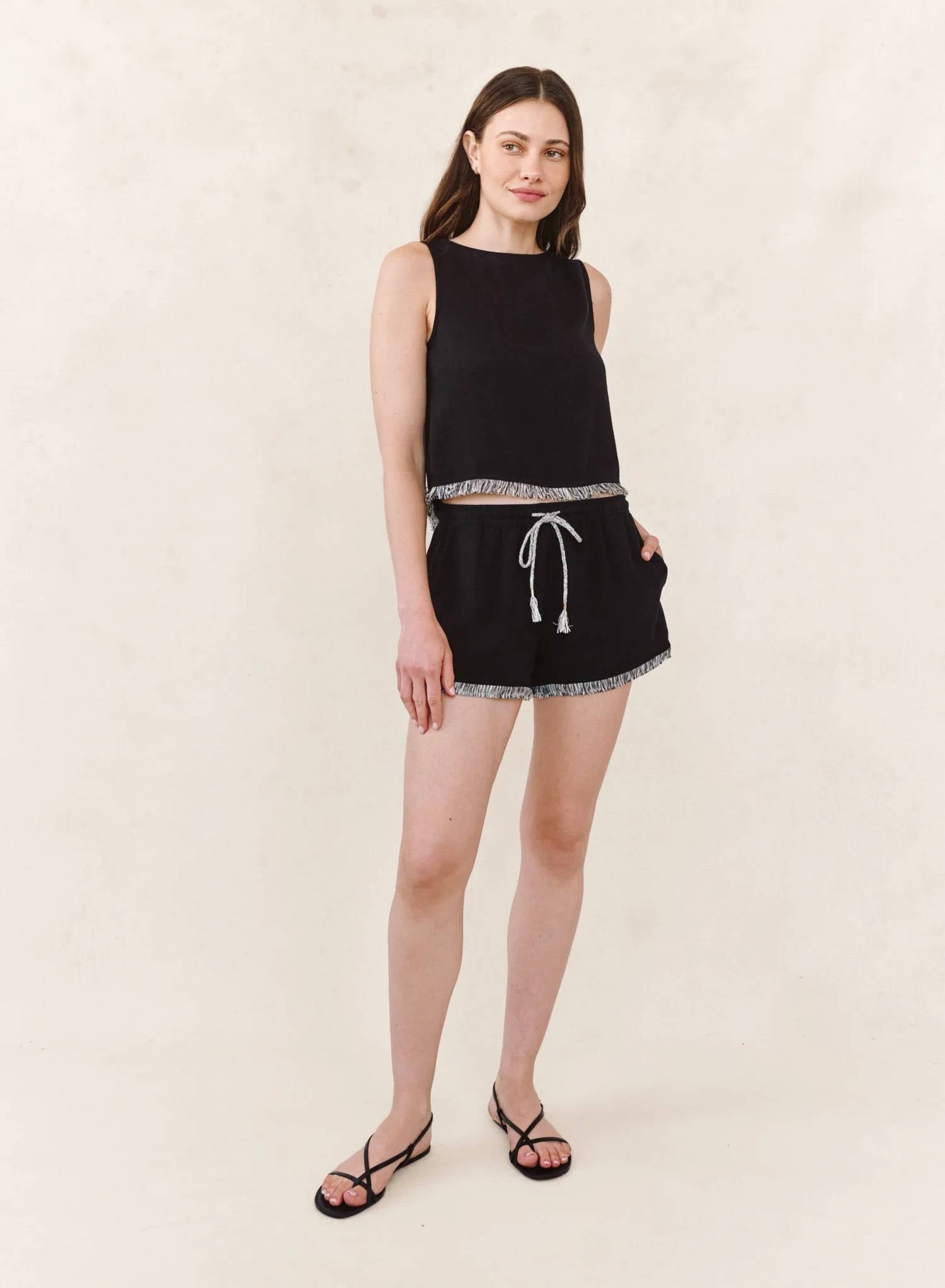 Bella Dahl - Sleeveless Fray Trim Tank Top
