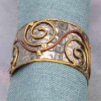 Zad - Women's Mixed Metal Hammered Cuff Bracelet