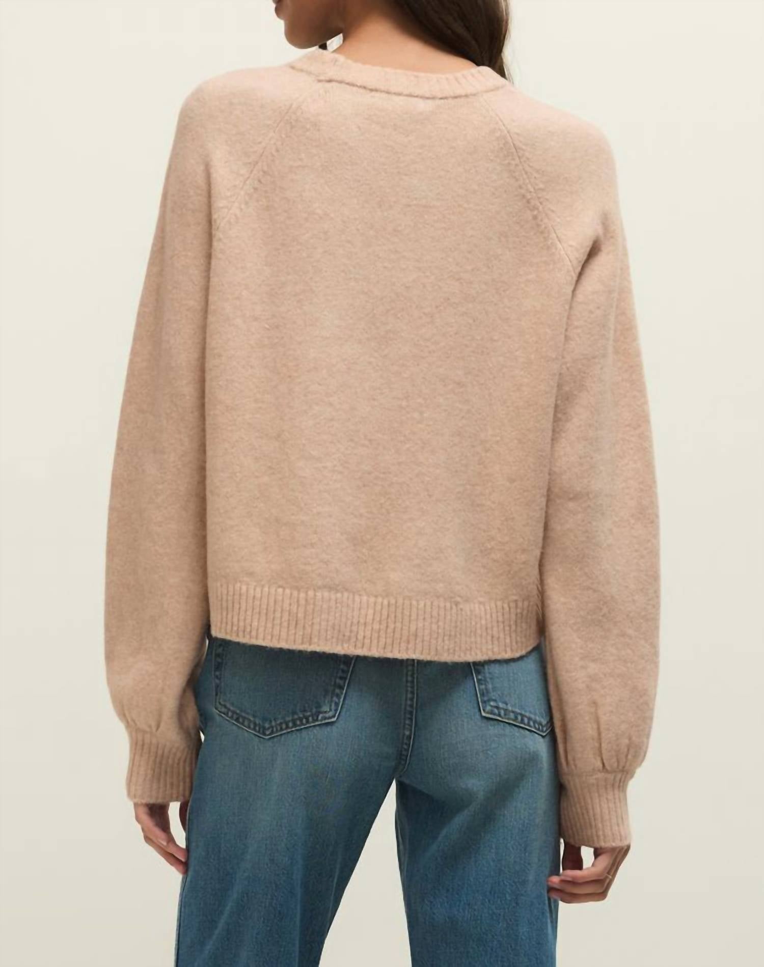 Z Supply Sienna Light Weight Sweater in beige - women's sweater - alternate view
