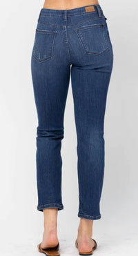 Judy Blue - High Waist Zigzag Button Fly Destroy Boyfriend Jeans - Plus