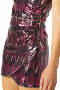 Misa Los Angeles Nova Dress in brown ikat sequin - women's dress - view 5