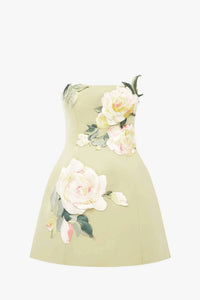 Leo Lin - Roselle Embroidered Bustier Mini Dress
