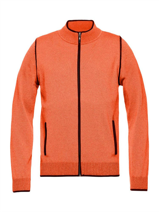 Montechiaro - Orange Full Zip Cardigan