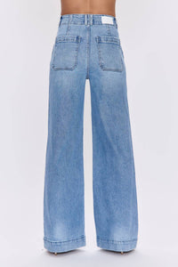 PISTOLA Women's Lana High Rise Double Button Ultra Wide Leg Jeans in terrace - women's jeans - view 4