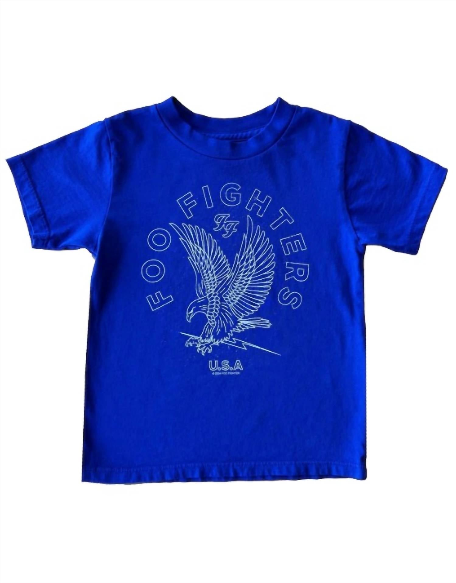 ROWDY SPROUT Kid's Foo Fighter Short Sleeve Tee in blue - kids' t-shirt