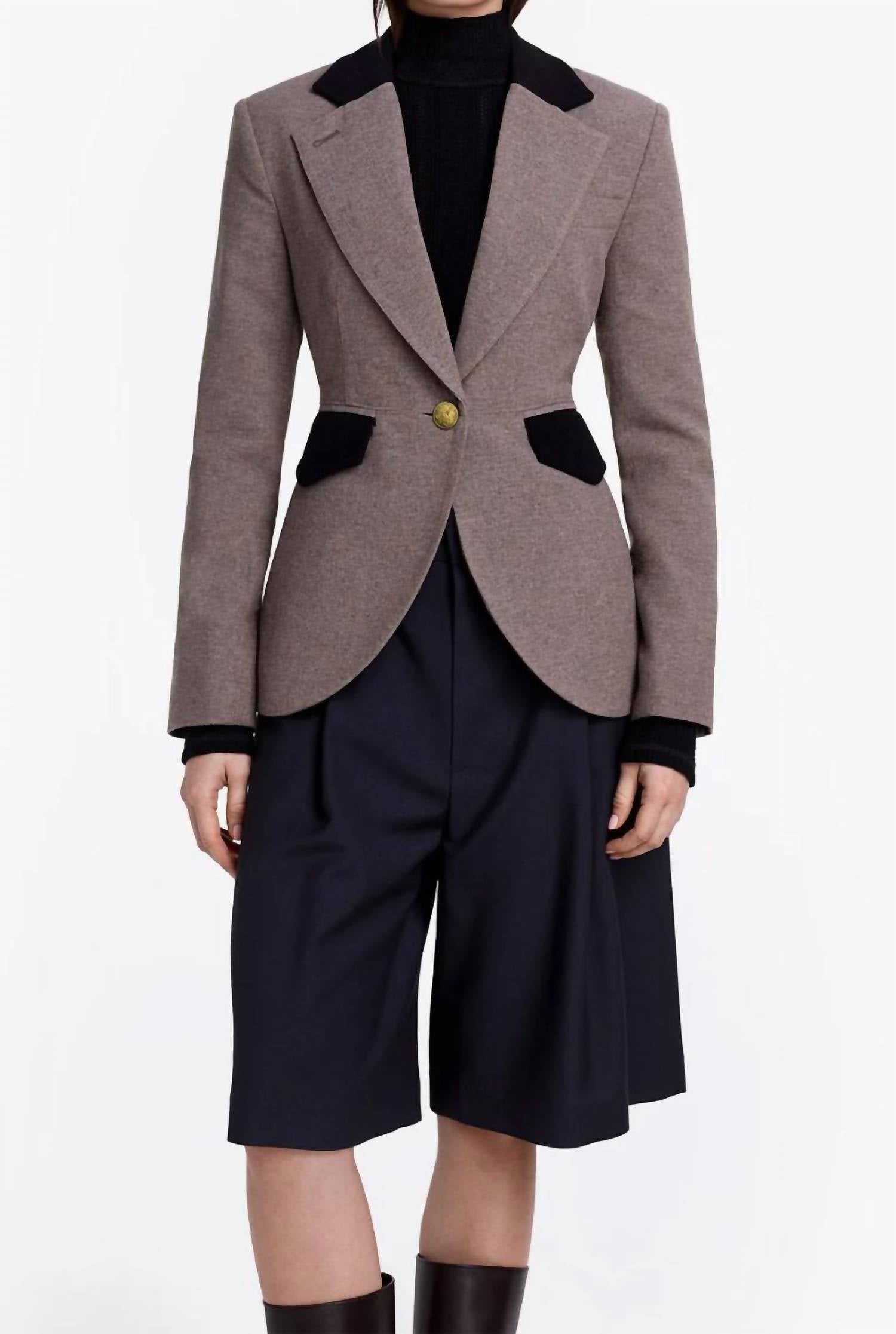 Smythe - Blocked Seamed Long Sleeve Blazer