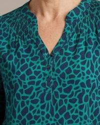 Lulu-B Long Sleeve Top in green - women's long sleeve top - detail view