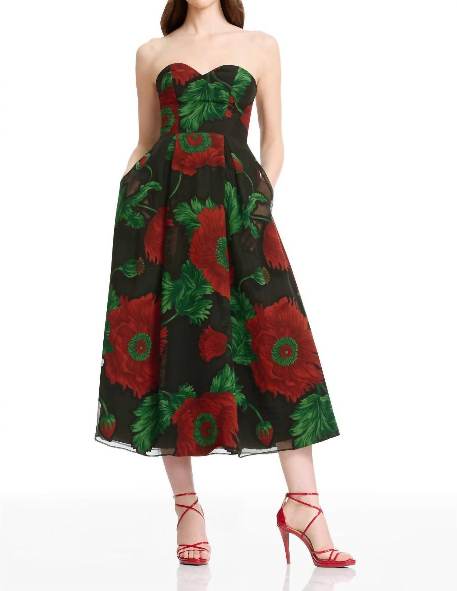 Dress The Population - Maisy Strapless Midi Dress