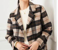 Karen Kane Oversized Brushed Blazer in plaid - women's jacket - view 6