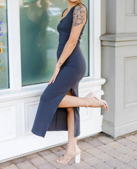 Beige Botany - The Final Cut Midi Dress