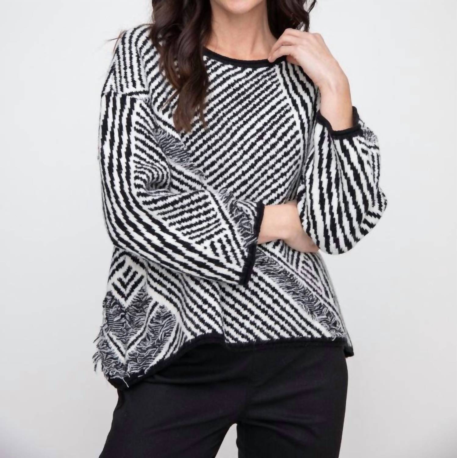 Liv By Habitat - Striped Fringe Swing Pullover