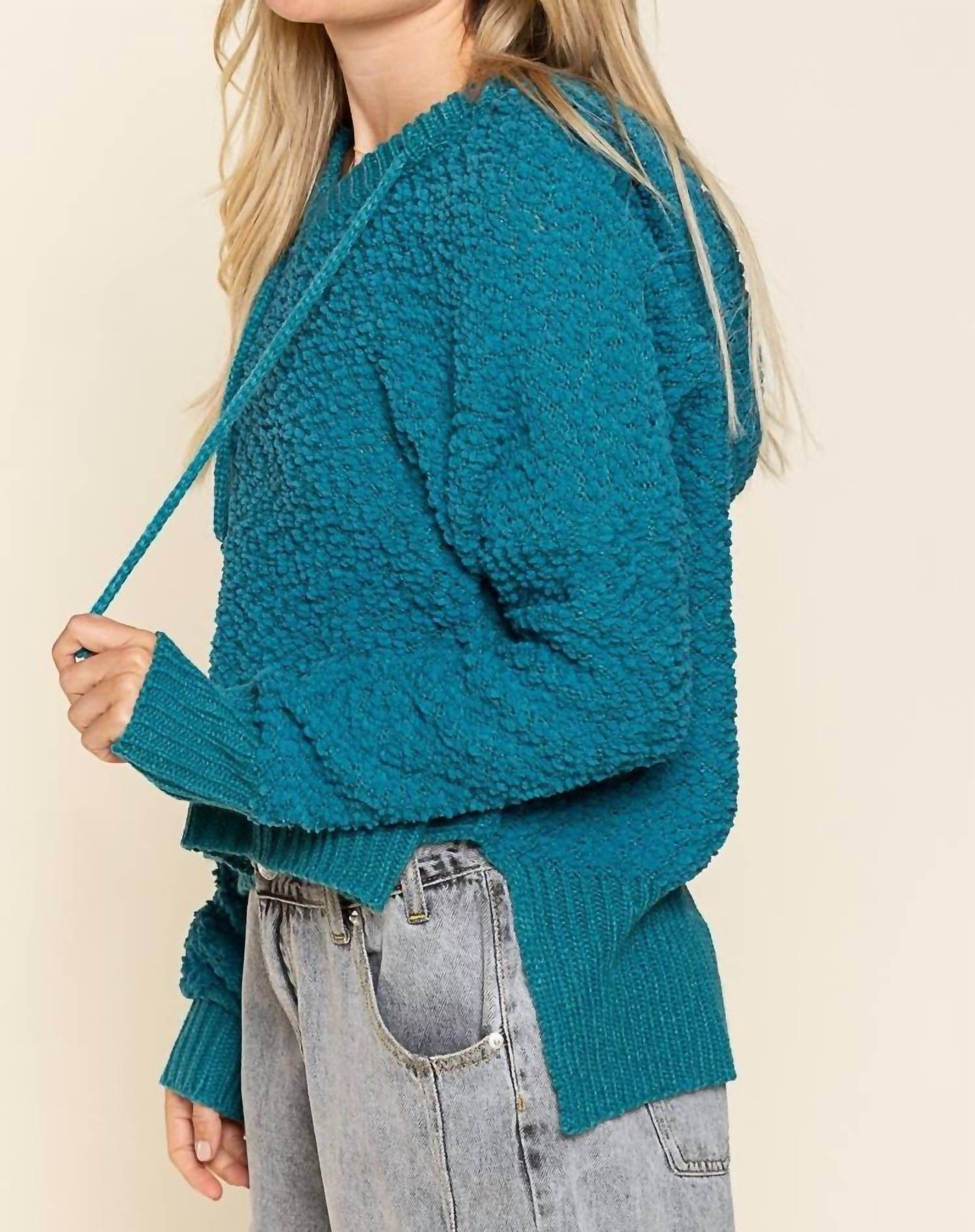 Pol - Textured Knit Hoodie