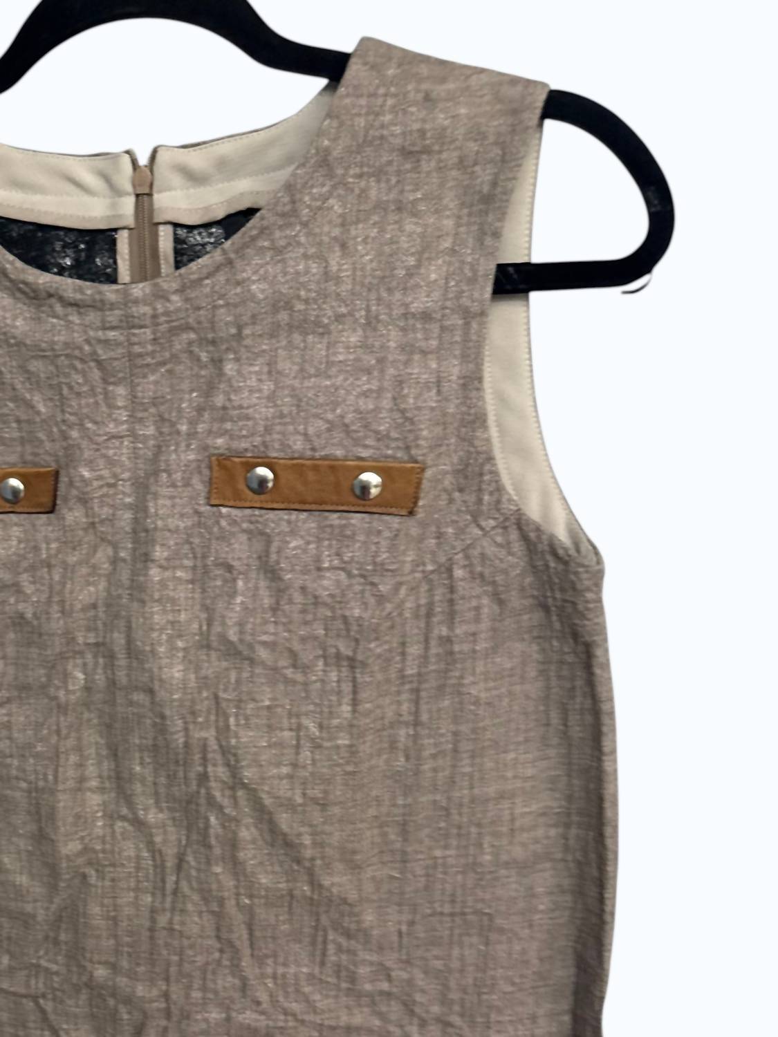 Pier Antonio Gaspari Women's Minimalist Tank Top in brown - women's tank top - detail view