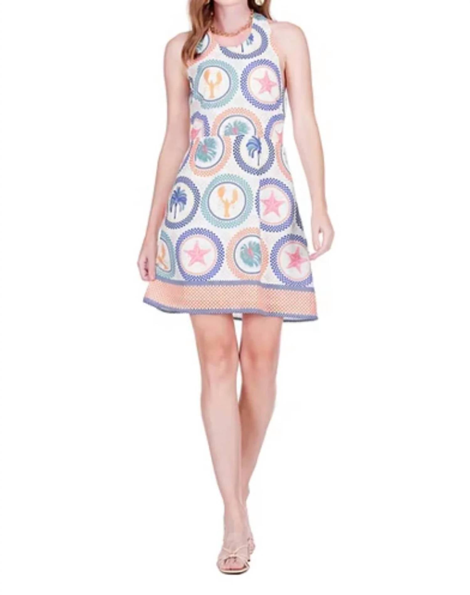 Joy Joy - TROPICAL MEDALLIONS HALTER DRESS