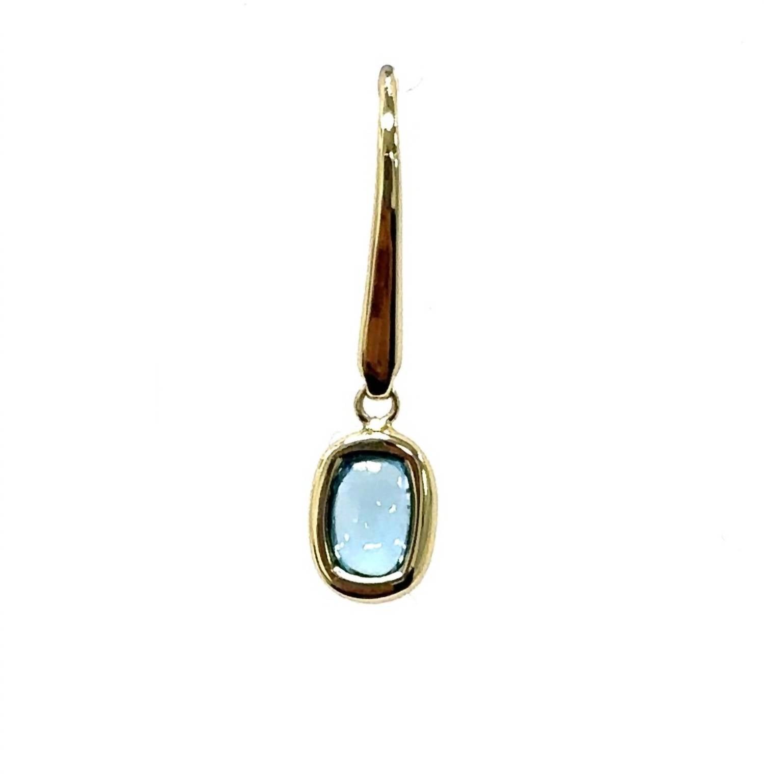 Aamiaa - Color Candy Collection Earrings With 6x4 Cushion-cut Swiss Blue Topaz
