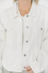Mikarose Gemma Denim Jacket in white - women's jacket - view 6
