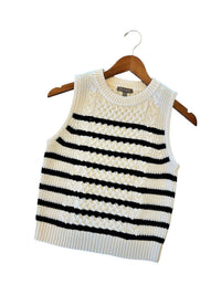 Lilla P - Cropped Cable Tank Sweater