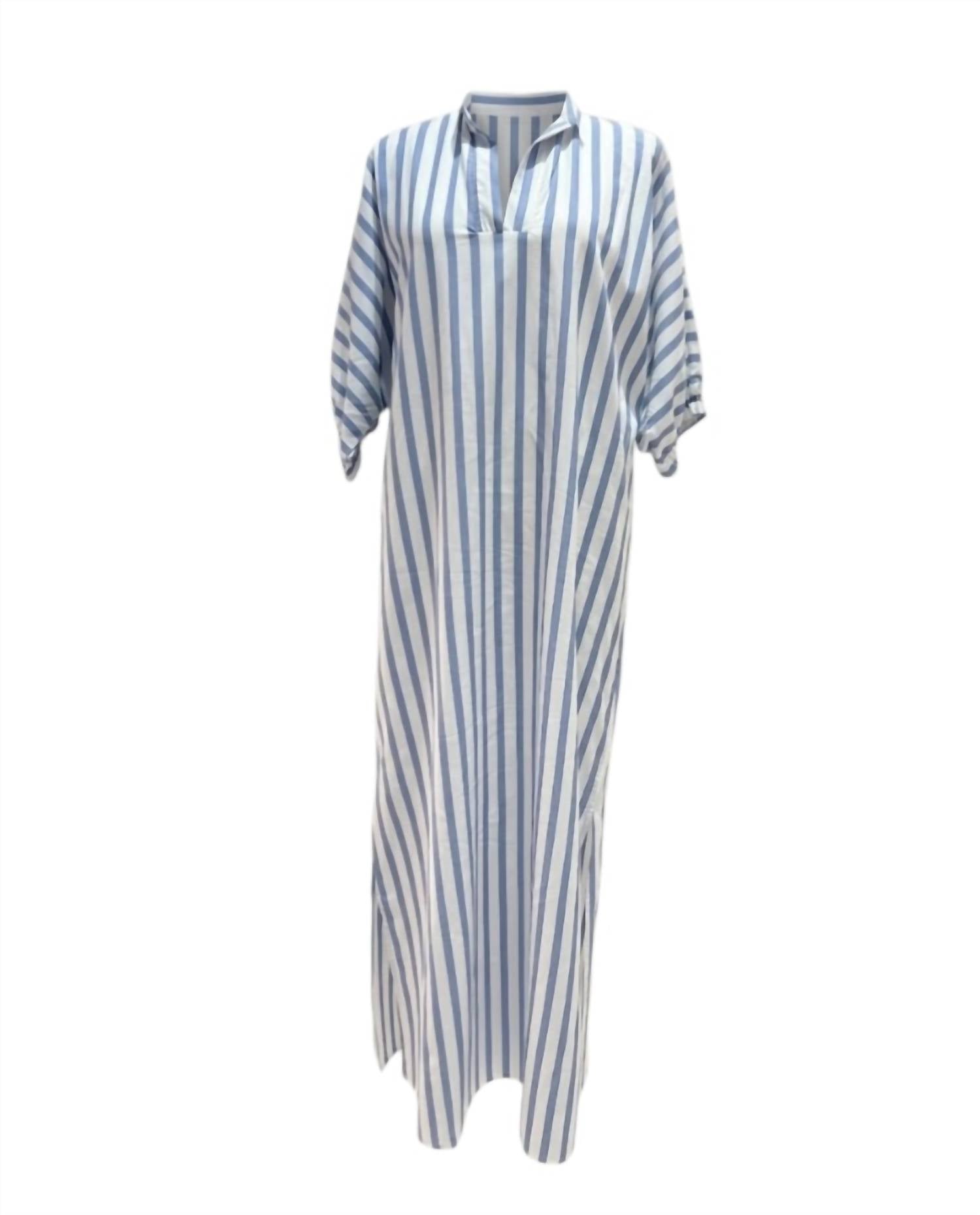 ADRIENNE Women's Blakely Ten Stripe Dress in lt blue - women's dress
