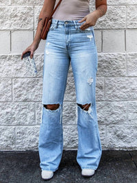 Trendsi - Women's High Waist Distressed Jeans
