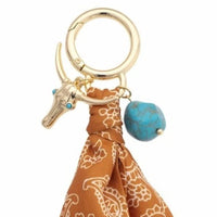 Canvas Style - Women's Western Cowgirl Steer Skull Bandana Bag Charm