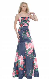 Jovani - Floral Print Party Gown