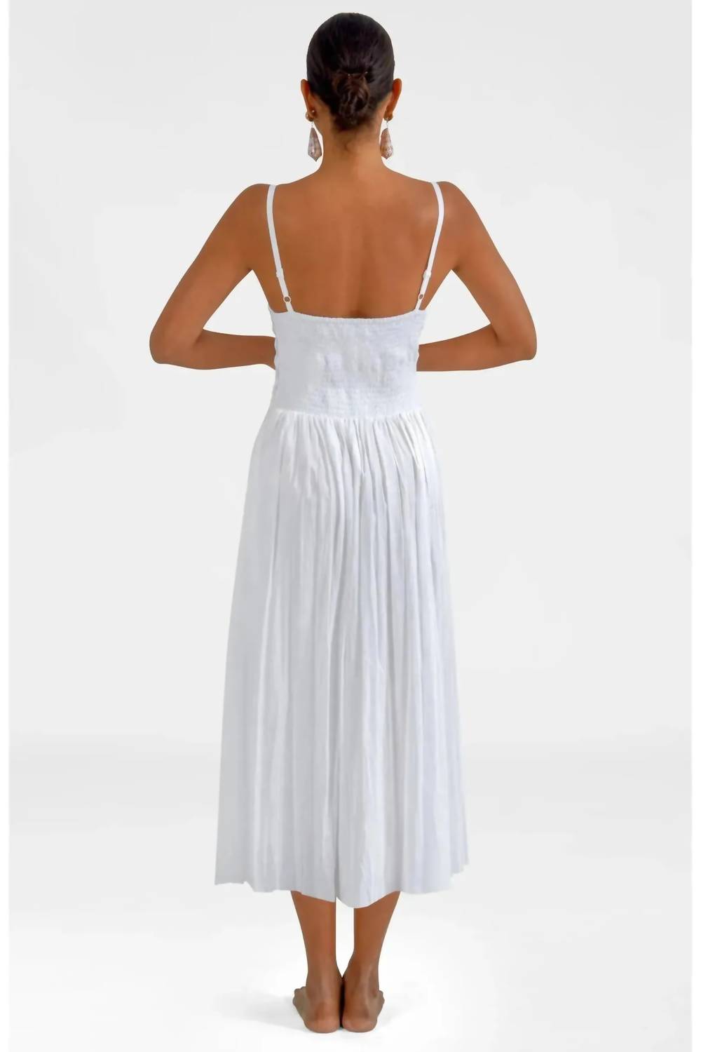 GRETCHEN SCOTT Sleeveless Venus Midi Dress in white - women's dress - alternate view
