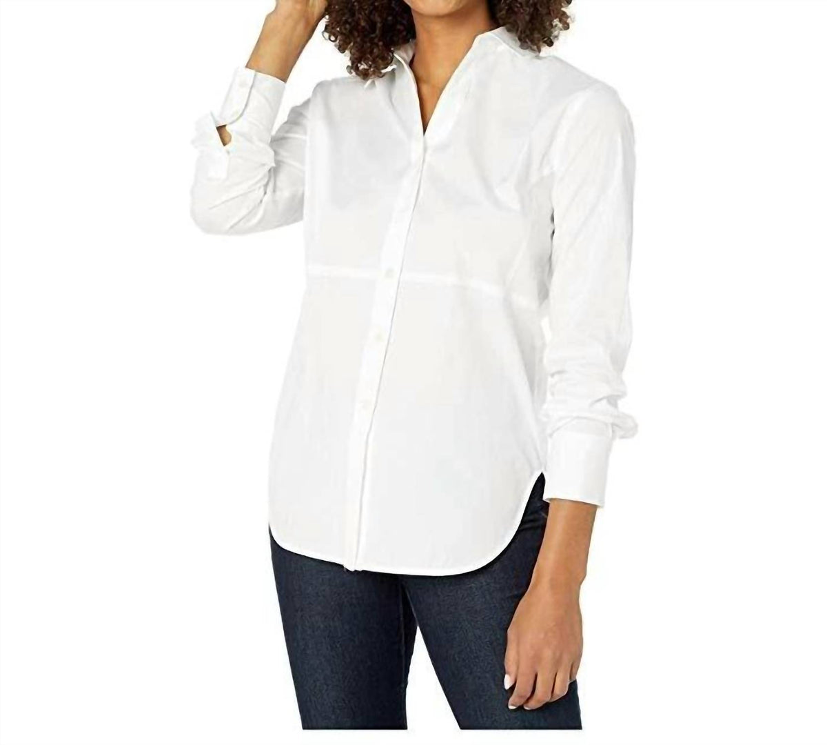 Elliott Lauren - Seamed Detail Button Front Shirt Casual Top