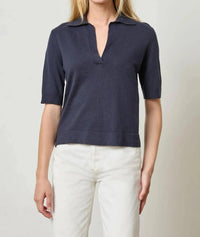 Lilla P - Elbow Sleeve Polo Sweater