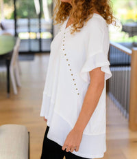 One Eleven North - Giving In V Neck Spliced Top